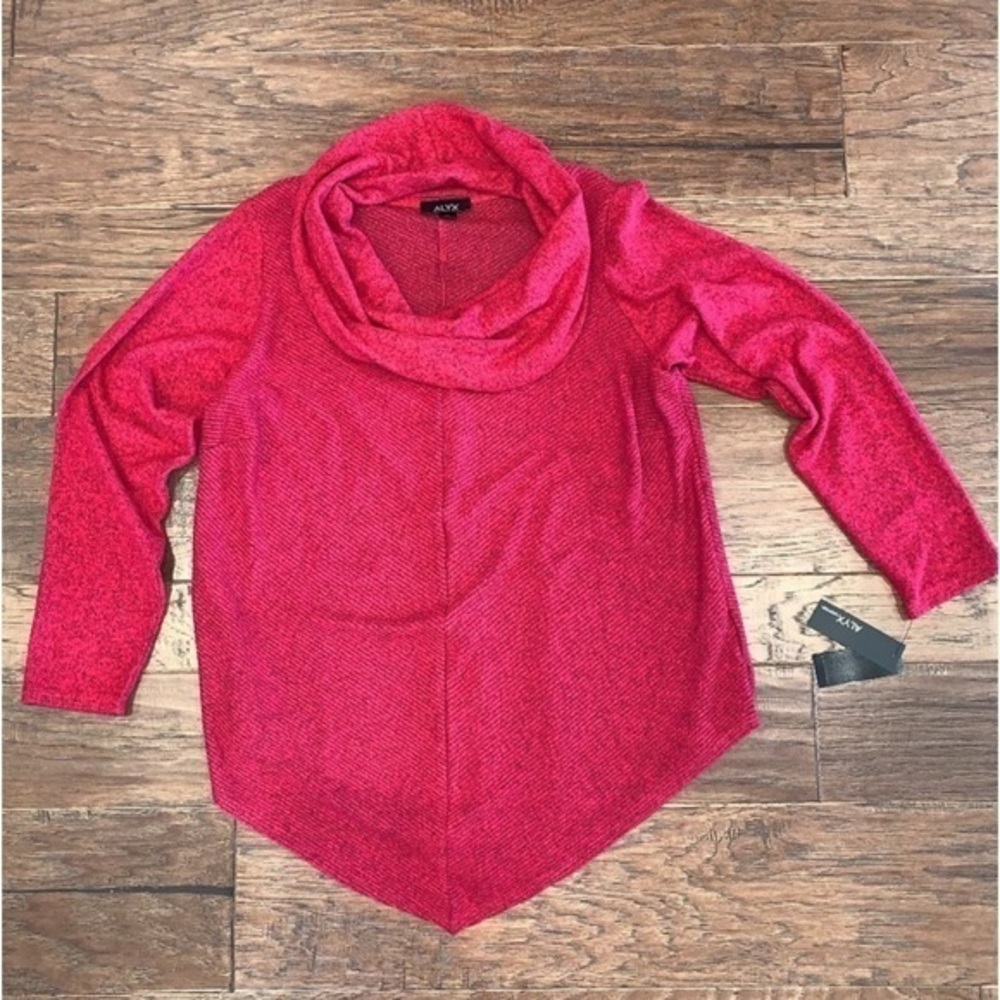 NWT - Alyx Women’s Cowlneck Knit Cozy Long-sleeve Sweater (Red, Size0X)